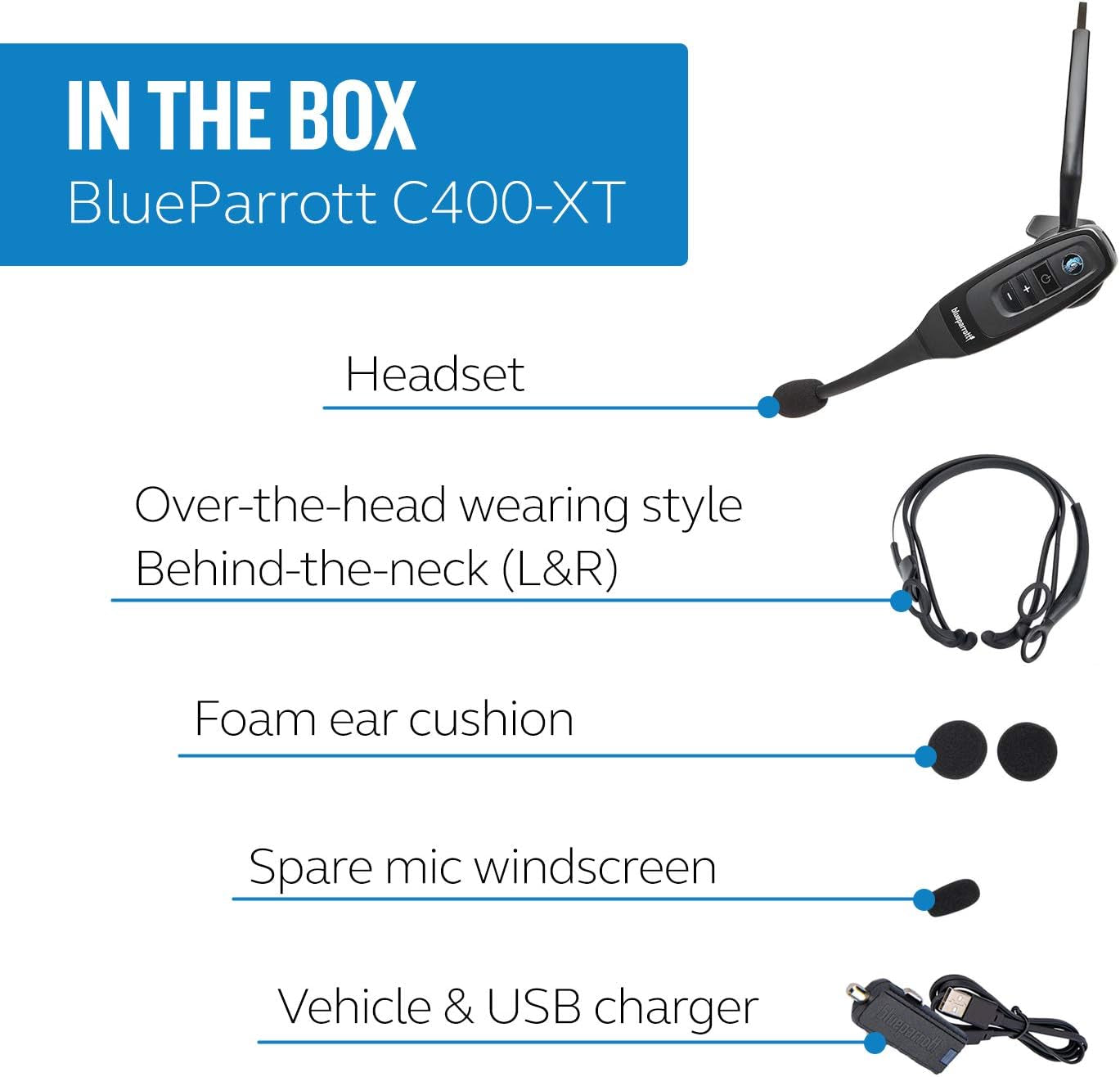 B350-XT Noise Cancelling Trucker Bluetooth Headset – Updated Design with Industry Leading Sound & Improved Comfort, Extended Wireless Range - Ideal for Anyone On-The-Go, Black